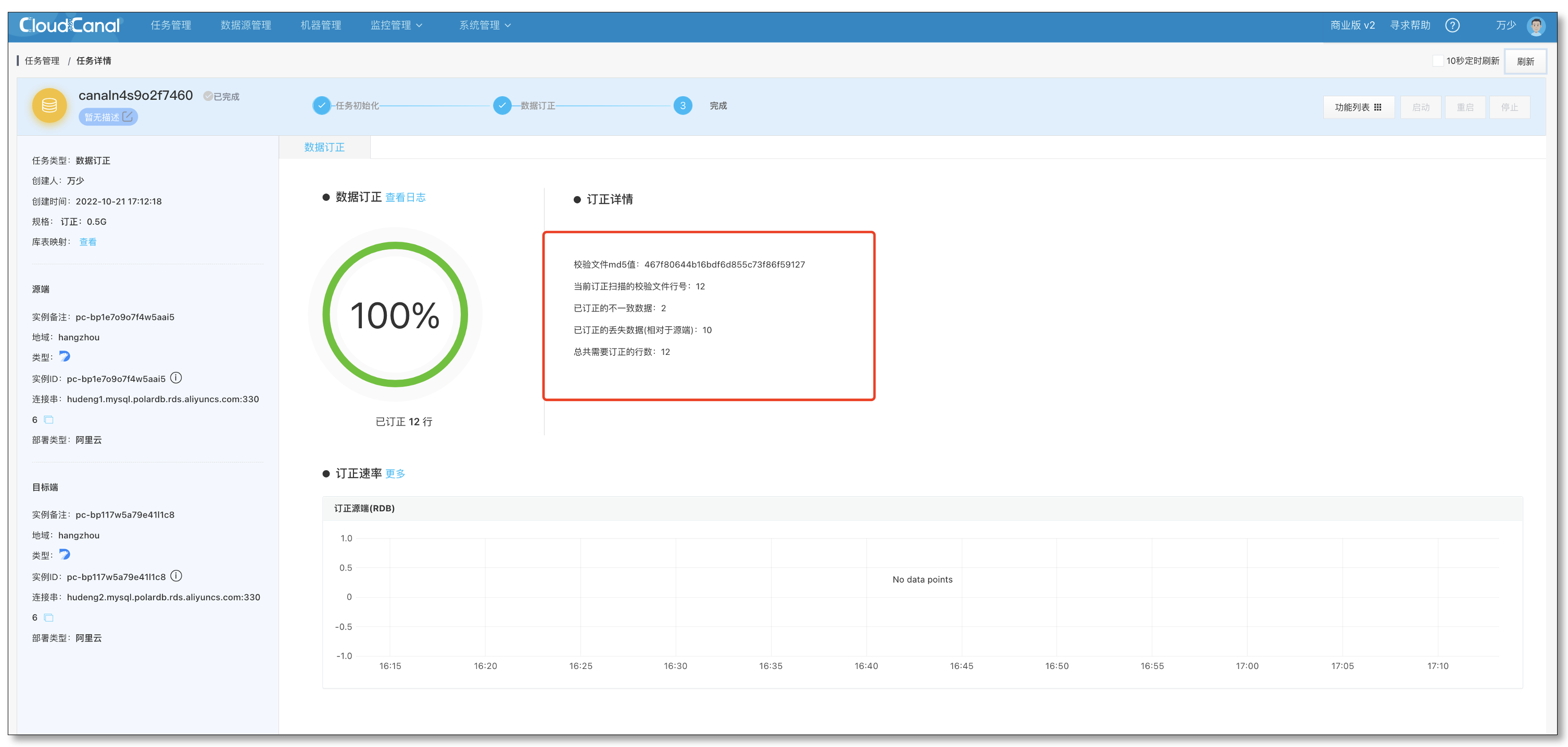 五分钟掌握CloudCanal的数据校验与数据订正