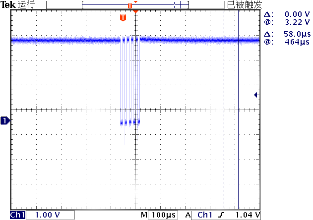 ▲ 图1.1.1  PA2(TX2)测量到输出波形