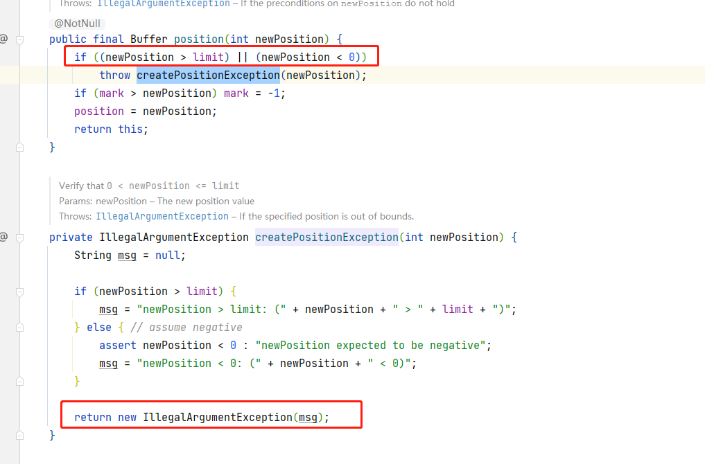 ByteBuffer.position 抛出异常 IllegalArgumentException_newposition > limit 报