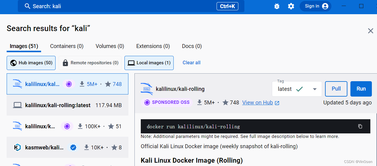 从docker启动kali