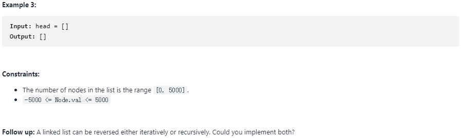 LeetCode 206 Problem Description II