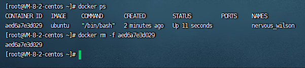 删除还在运行的容器示例