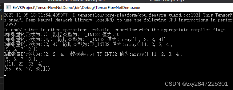 深度学习框架TensorFlow.NET之数据类型及张量2（C#）