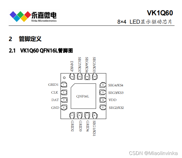 带键盘扫描电路接口的 LED 驱动控制专用芯片