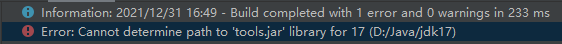 Error:Cannot determine path to 'tools.jar' library for 17