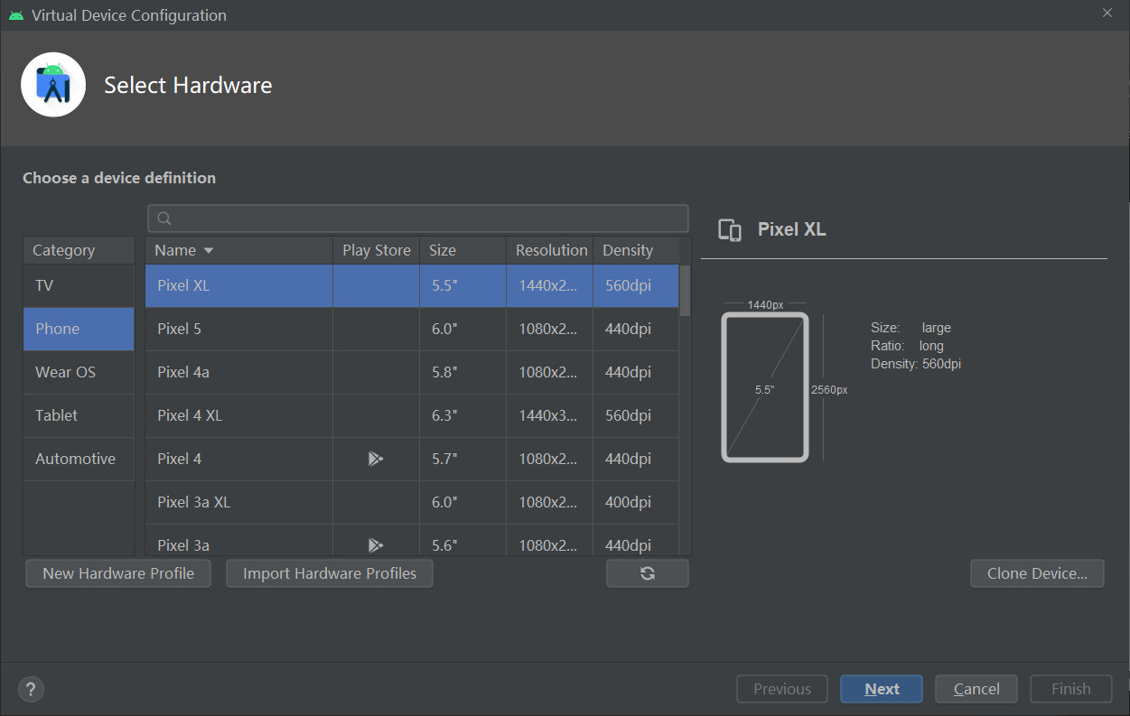 New Android Studio Emulator