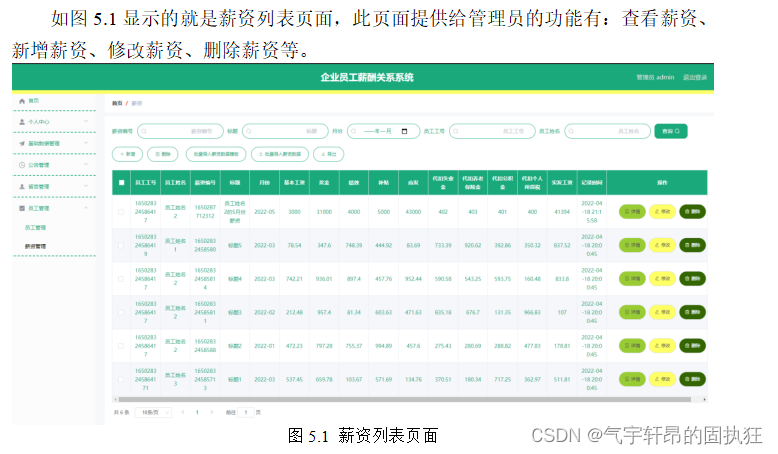 Springboot+vue的企业员工薪酬关系系统（有报告）。Javaee项目，springboot vue前后端分离项目