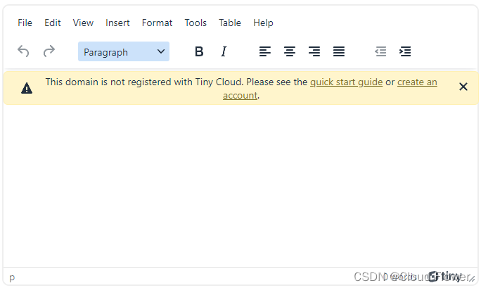 angular知识系列：使用tinymce提示This domain is not registered with Tiny Cloud