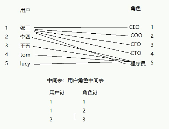 使用用户id和角色id关联