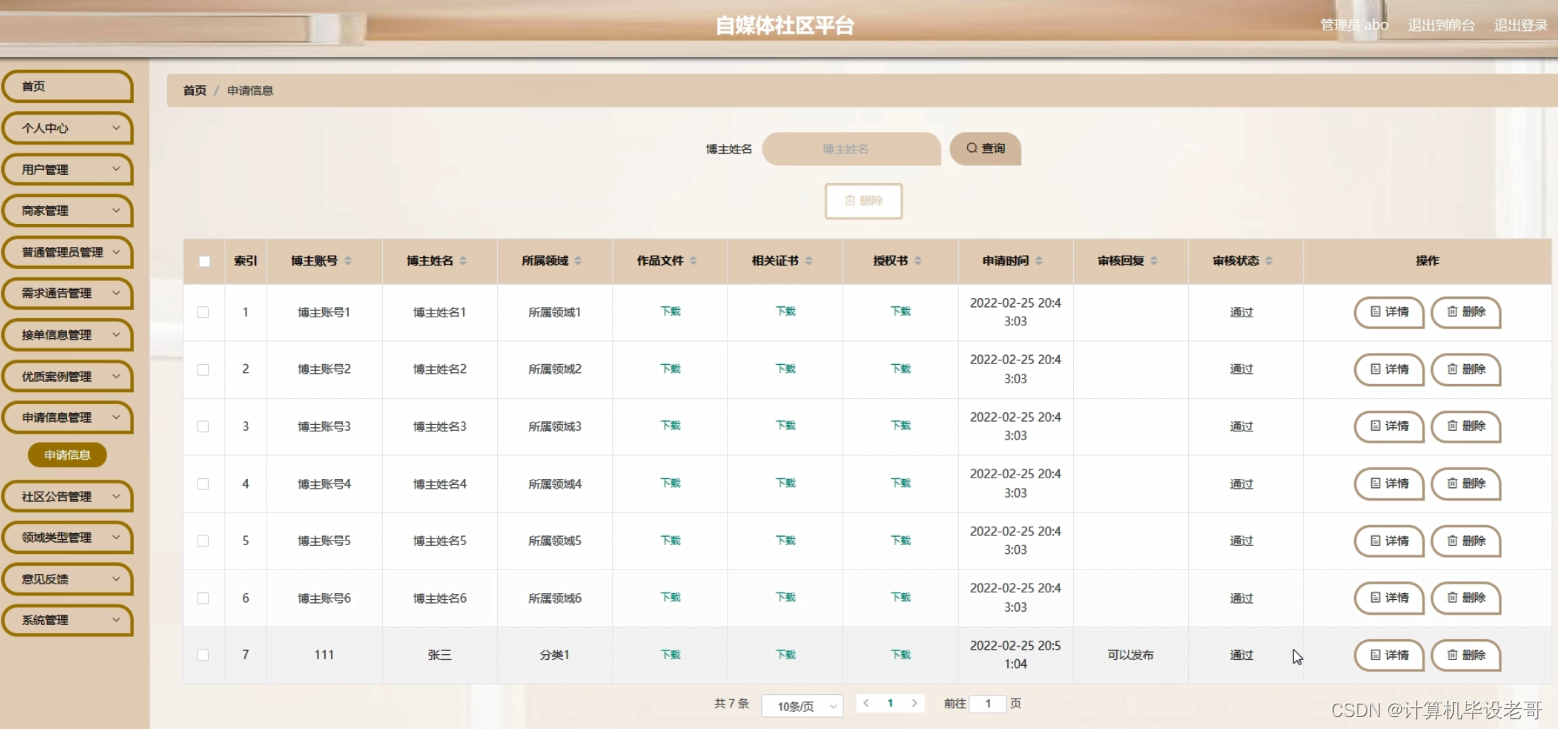 申请信息