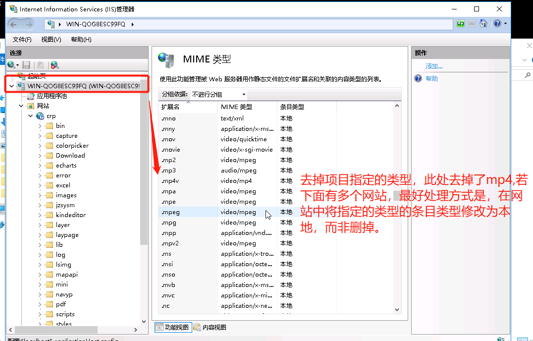 iis管理器的mime类型