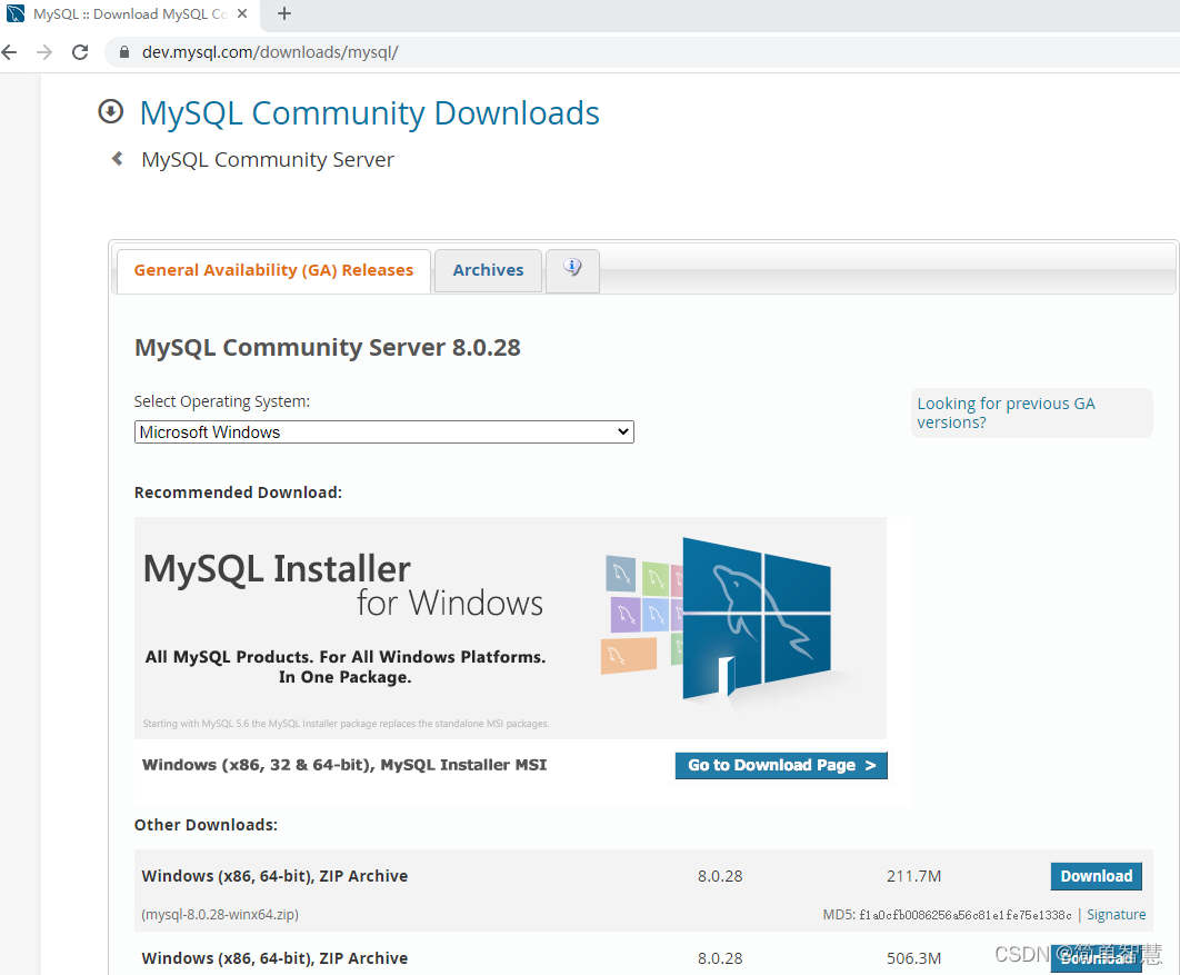 mysql-8.0.28-winx64.zip安装配置方法图文教程(windows 64位)