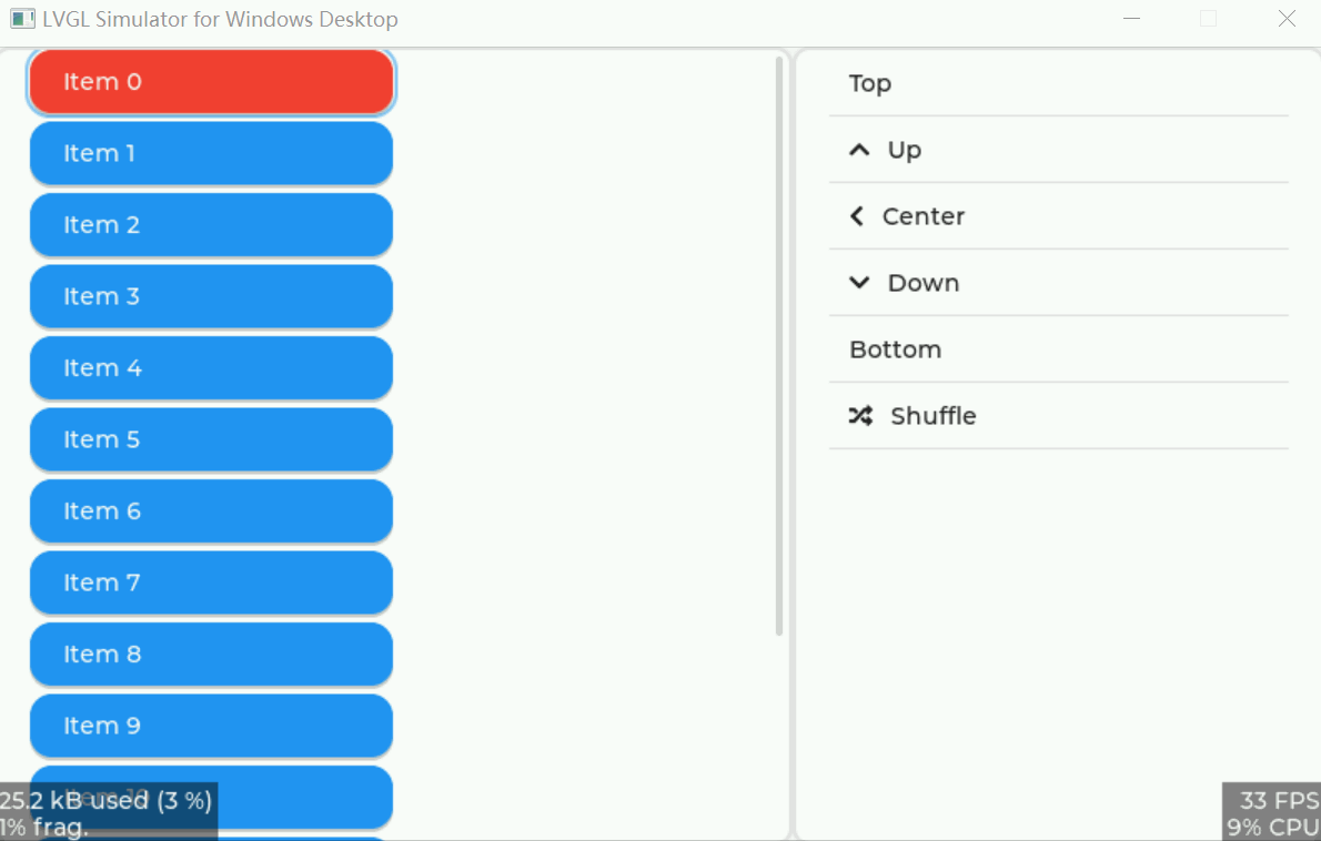 LVGL 8.2 Sorting a List using up and down buttons