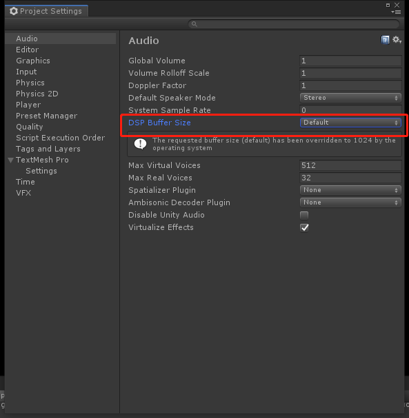 DSP Buffer Size