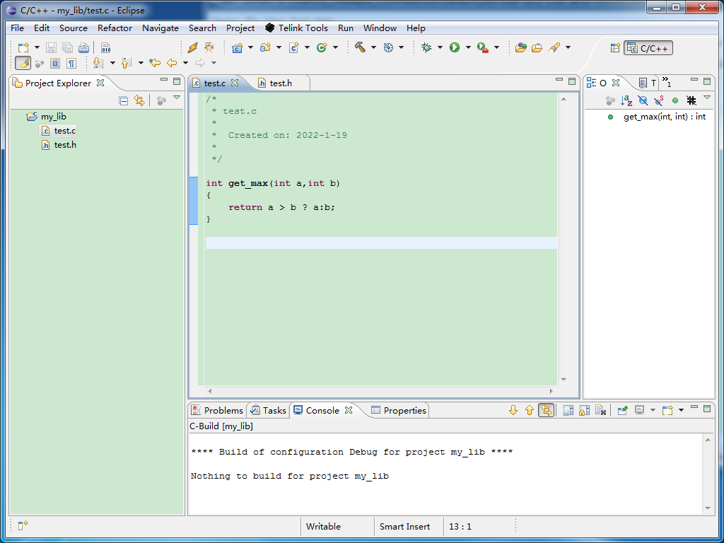 Telink IDE Ta Ling Micro IDE C language static library generation and ...