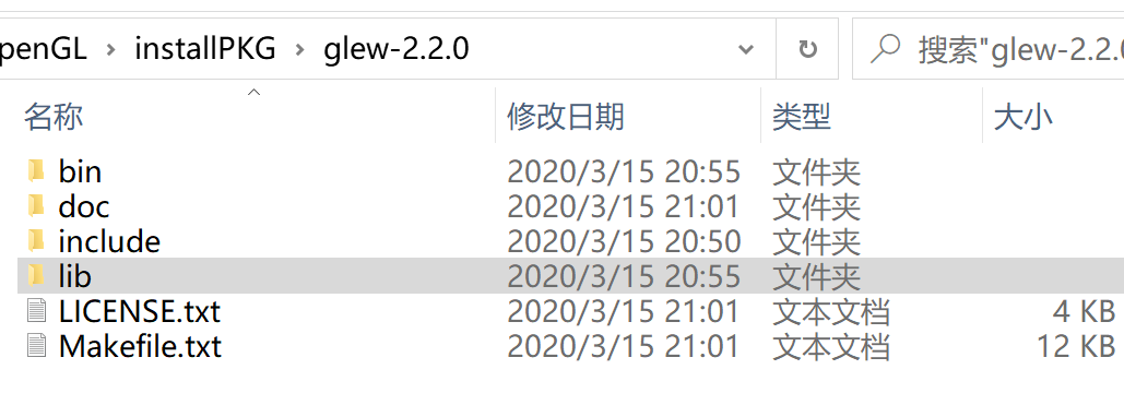 The file structure of the expansion card glew