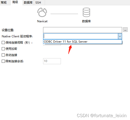 sqlserver连接时报错 [IM002] [Microsoft][ODBC 驱动程序管理器] 未发现数据源名称并且未指定默认驱动程序