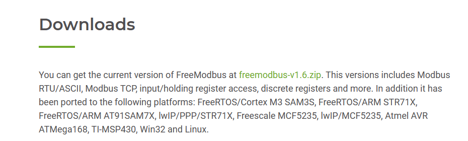 FreeModbus——源码获取（一）