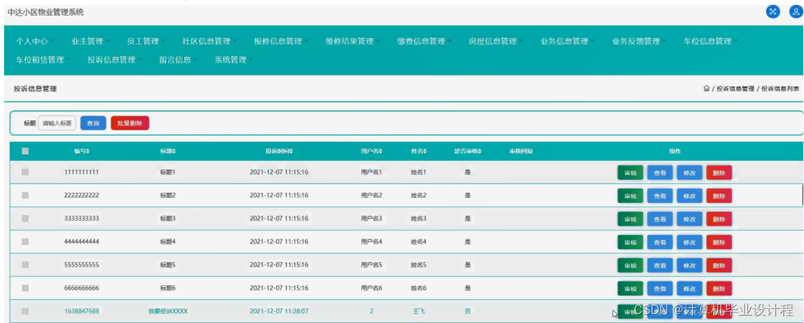[附源码]SSM计算机毕业设计中达小区物业管理系统JAVA