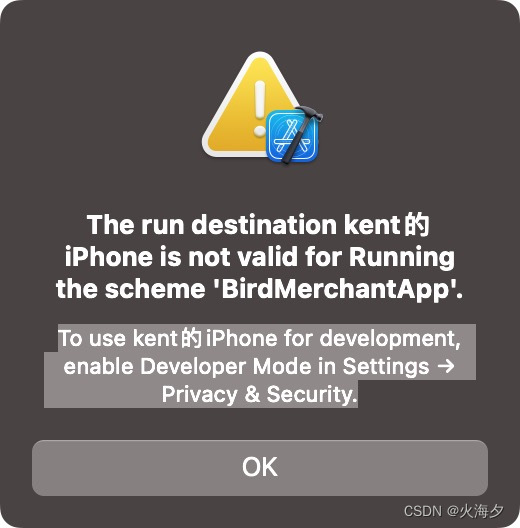 To use xx的iPhone for development, enable Developer mode in Settings
