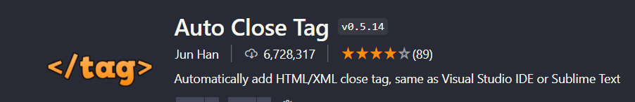 **Auto Close Tag**