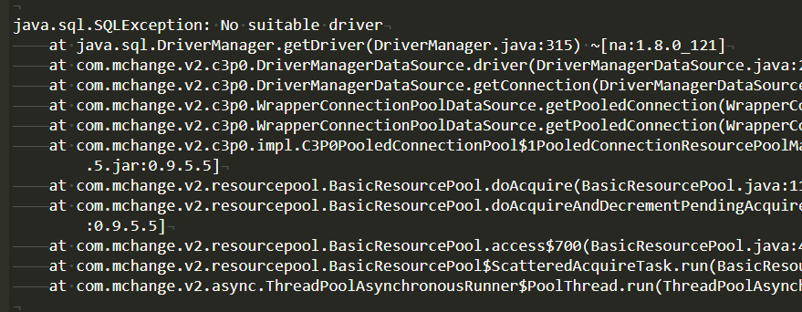 java.sql.SQLException: No suitable driver (solved) - Programmer Sought