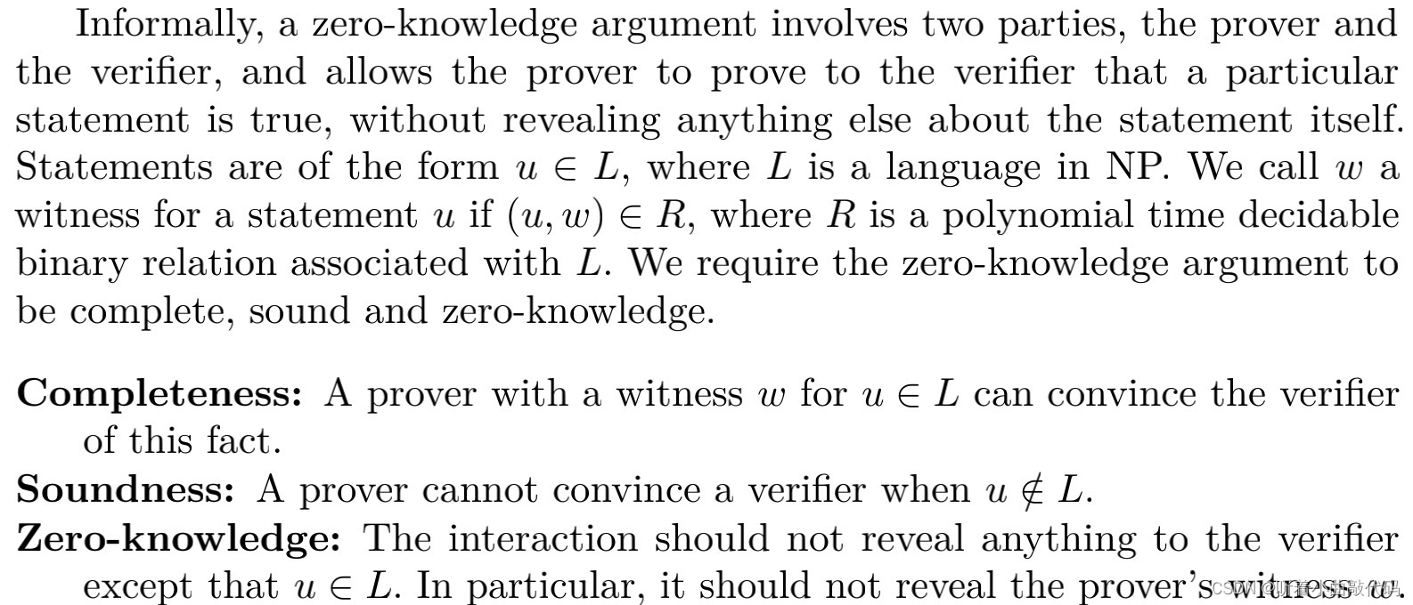 Zero-Knowledge Completeness Soundness Zero-Knowledge