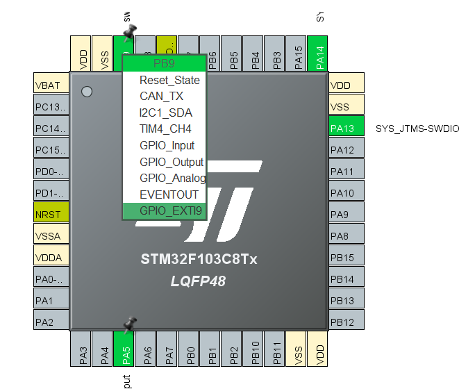 使用stm32cubemx实现按键控制led（中断方式） Stm32cubemx实验4个按键 采用中断方式编程。每当按键按下 与其对应一个