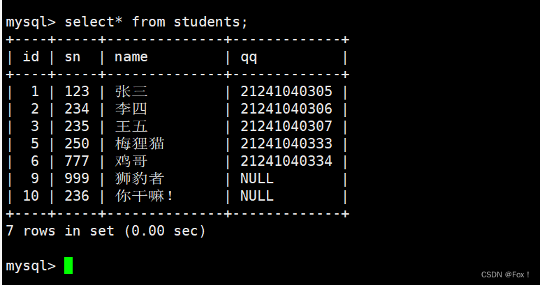 【MySQL】表的增删查改