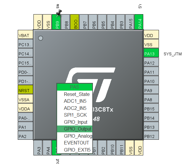 使用stm32cubemx实现按键控制led（中断方式） Stm32cubemx实验4个按键 采用中断方式编程。每当按键按下 与其对应一个