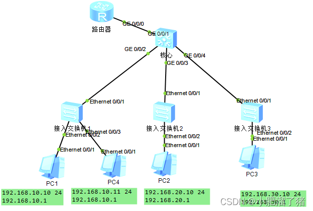 了解交换机接口的链路类型（access、trunk、hybrid）