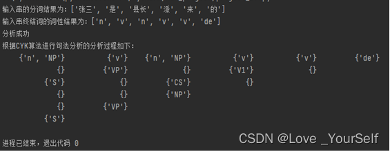 python实现自顶向下的句法分析和基于CYK算法的句法分析