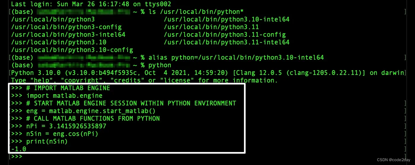 从 Python 调用 MATLAB：Apple Silicon_matlabapi引擎安装CSDN博客