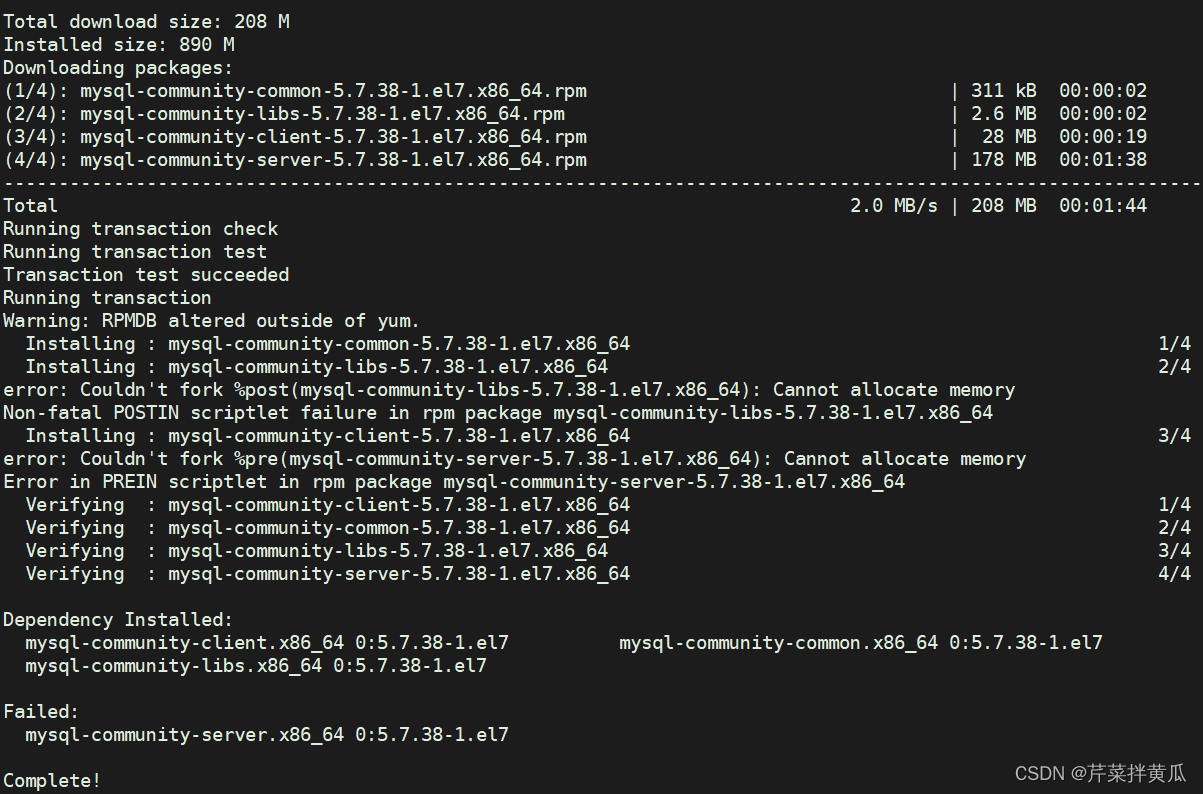 解决error Couldn‘t fork