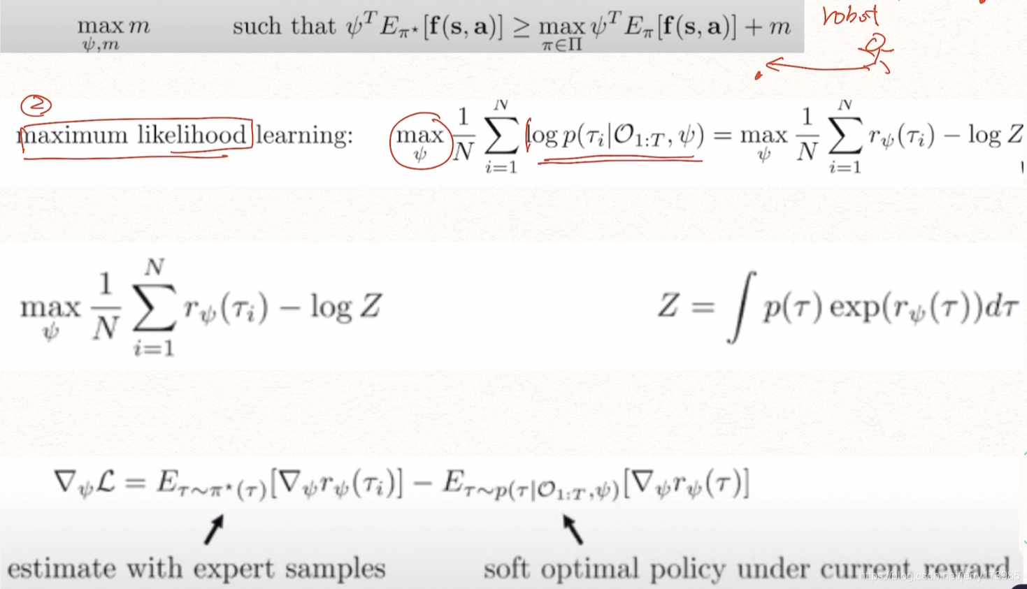 CS285 IRL/Control as Inference