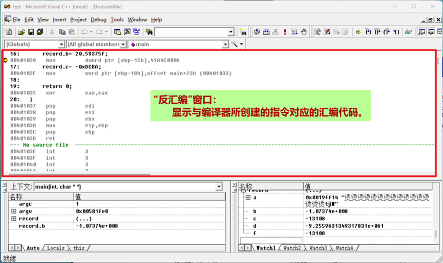 Disassembly窗口