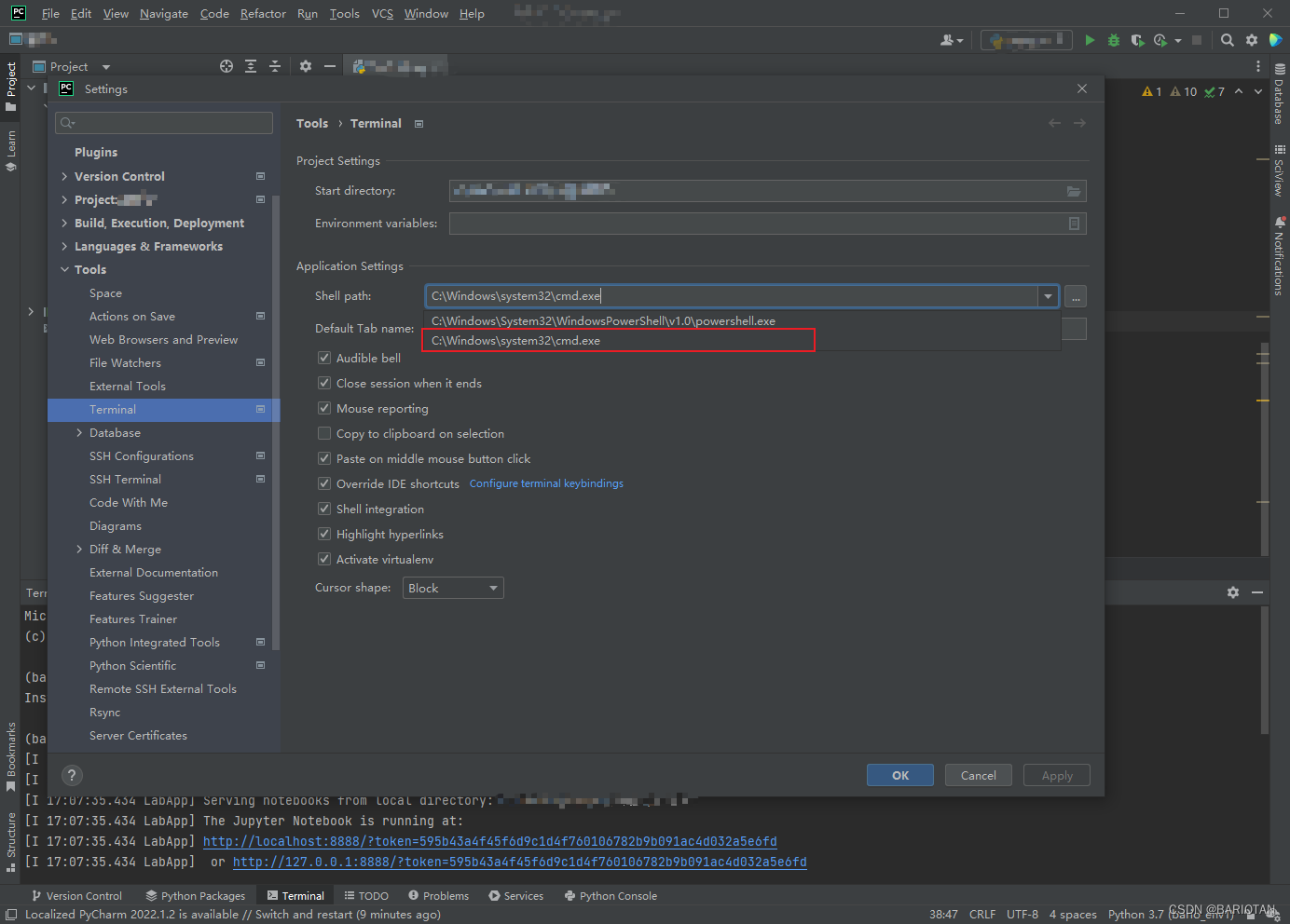 pycharm-terminal-jupyter-lab