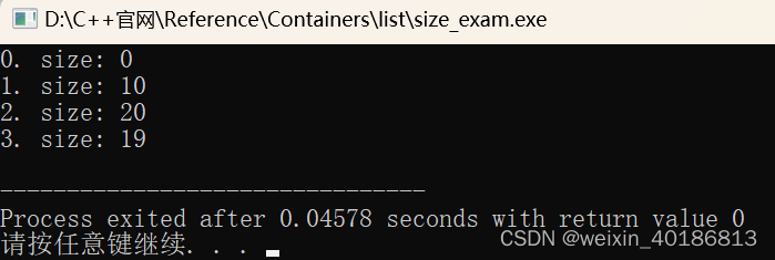 C++ Reference: Standard C++ Library reference: Containers: list: list: size