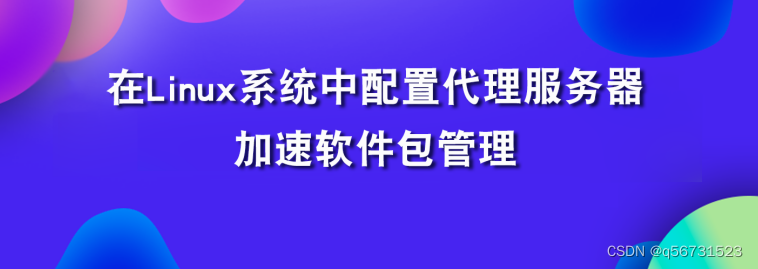 在Linux系统中配置代理服务器来加速软件包管理