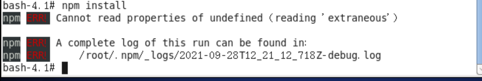 Cannot read properties of undefined (reading ‘extraneous‘) npm install时