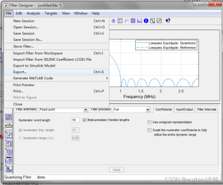 通过matlab filter designer生成滤波器方法简要总结_matlab hd如何转化为滤波器系数-CSDN博客