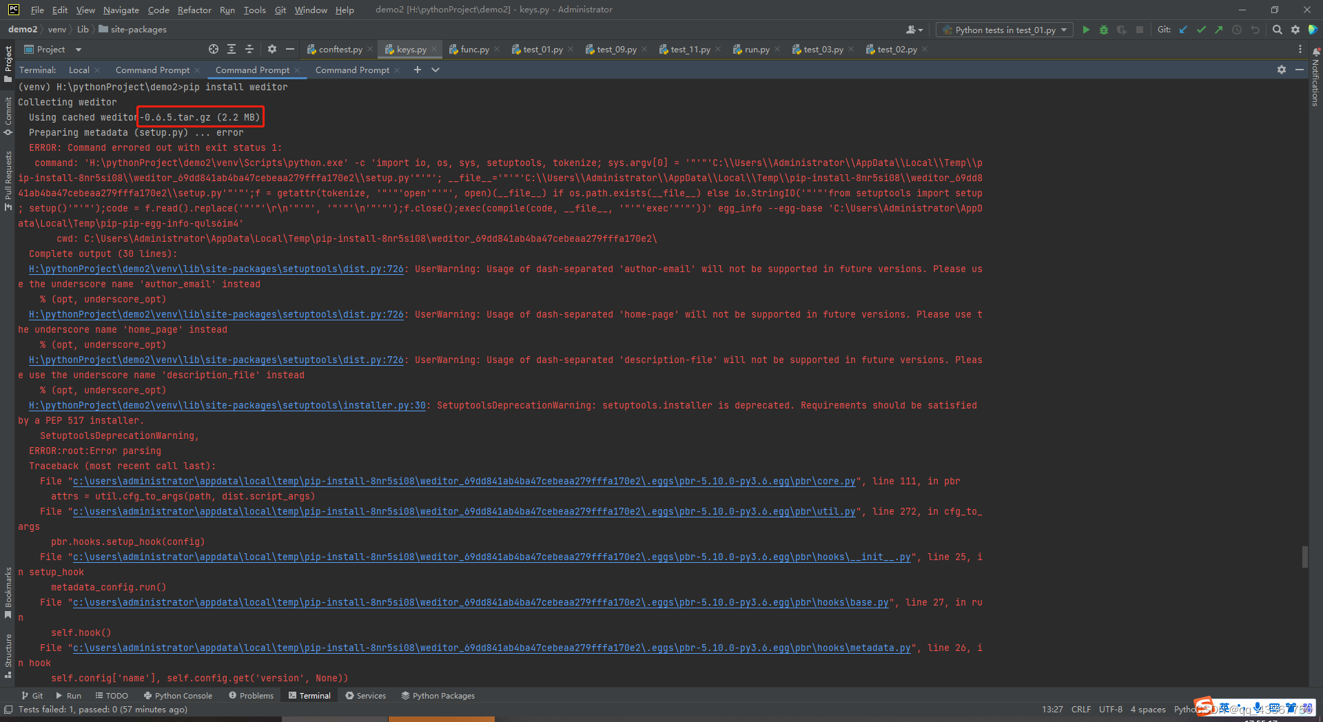 Python +weditor ，pip时报ModuleNotFoundError: No Module Named ‘dataclasses ...