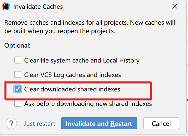 取消Download prebuilt shared indexes Prebuilt maven...自动下载CSDN博客