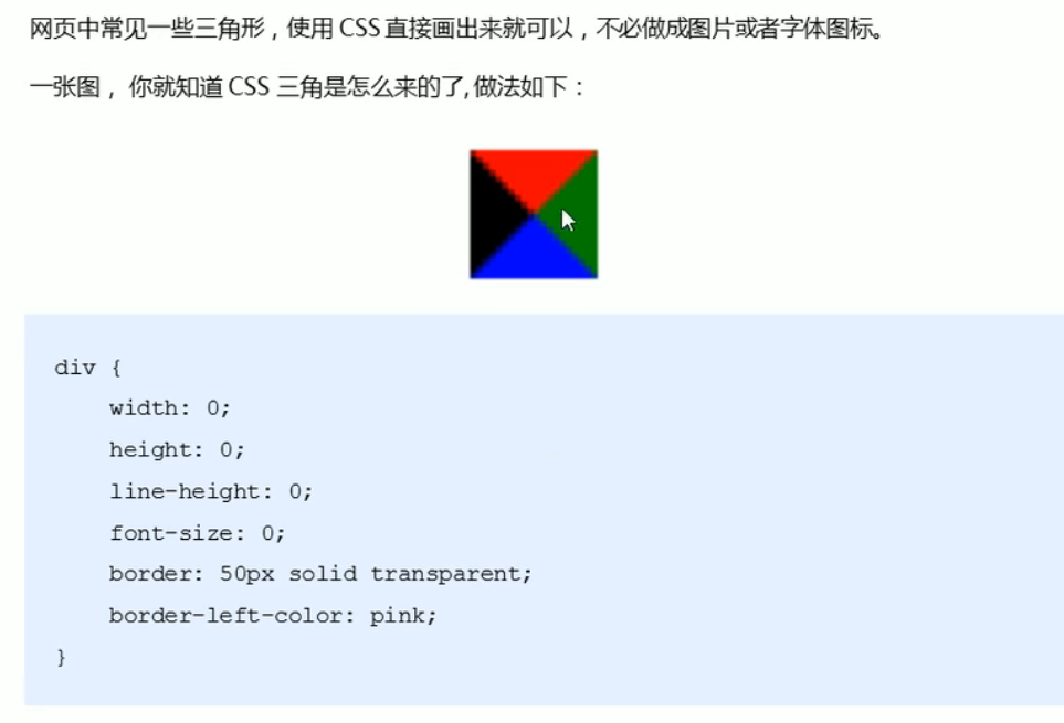 CSS---三角的做法