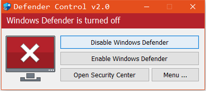 dControl 简单干掉Windows Defender