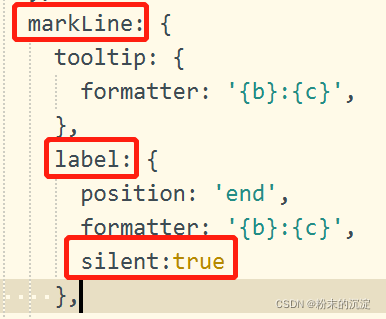 echarts:silent:true去掉markline label的tooltip