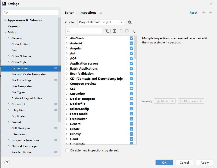 IntelliJ IDEA 关闭代码检查提高性能解决卡顿