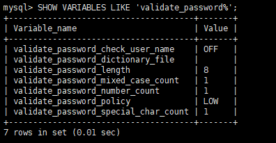 MySQL修改密码安全策略