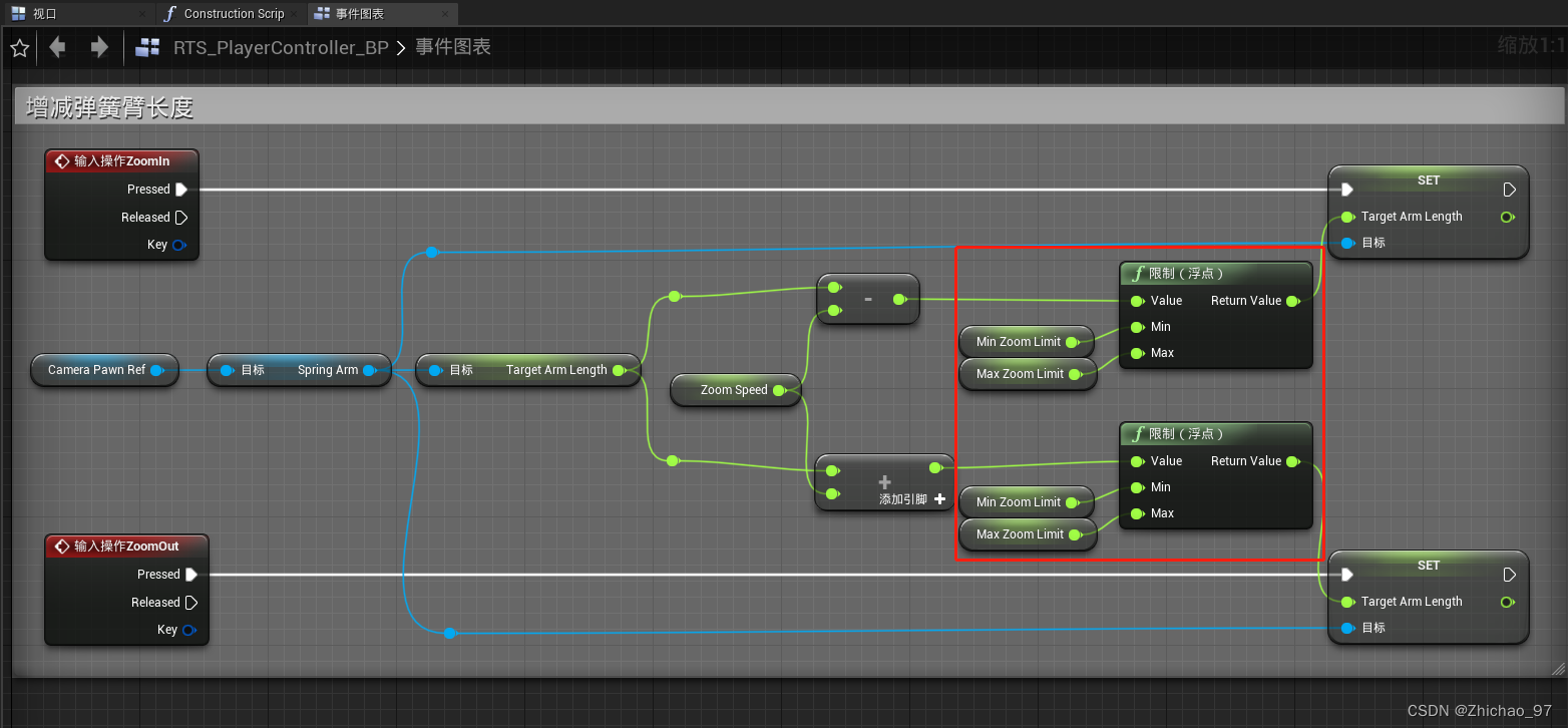 【UE4 RTS】03-Camera Zoom